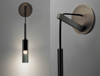 Minimalist Wall Lamp with Smoke Glass - Orvane-The Livary