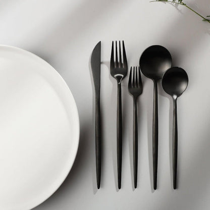 Minimalistic Cutlery for Modern Tables - PureSet-Matte Gold-Set for 4 people (20 pieces)-Nora Luxe