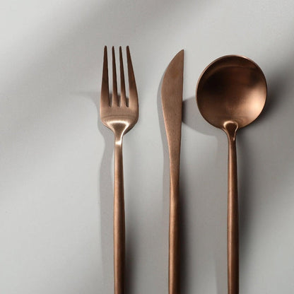 Minimalistic Cutlery for Modern Tables - PureSet-Matte Gold-Set for 4 people (20 pieces)-Nora Luxe