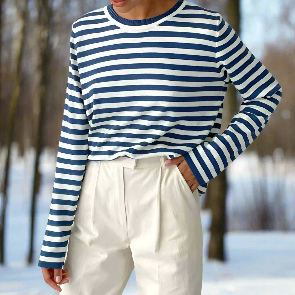 Image of Miranda | Women's Long Sleeve Striped T-Shirt