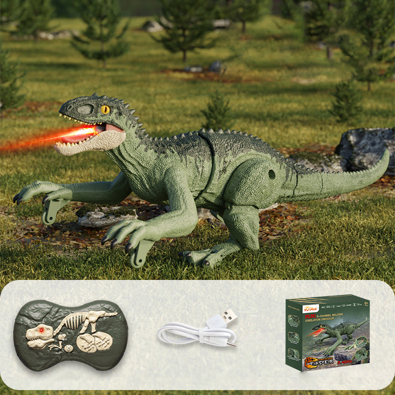 Mist-spewing Interactive Dinosaur from a Distance - RoboRex-Tyrannosaurus Rex 8.66 inches - Green-Nora Luxe