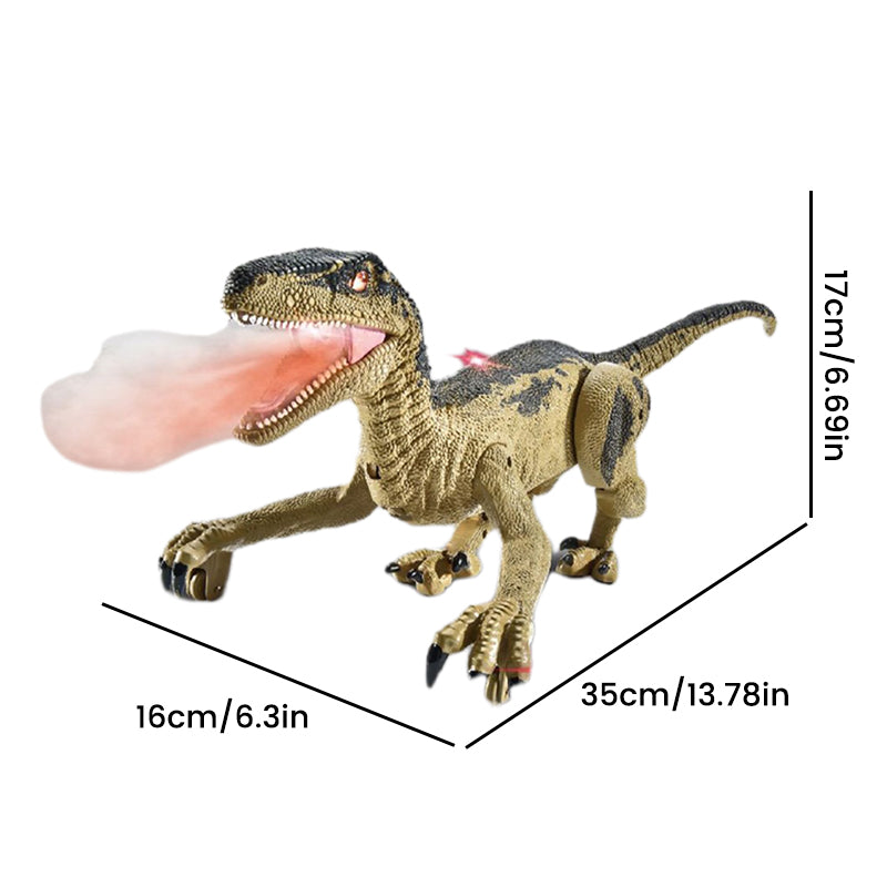 Mist-spewing Interactive Dinosaur from a Distance - RoboRex-Velociraptor 8.66 inches - Blue-Nora Luxe