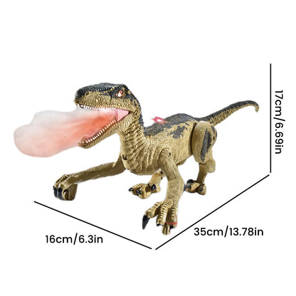 Mist-spewing Interactive Dinosaur from a Distance - RoboRex-Velociraptor 8.66 inches - Blue-Nora Luxe