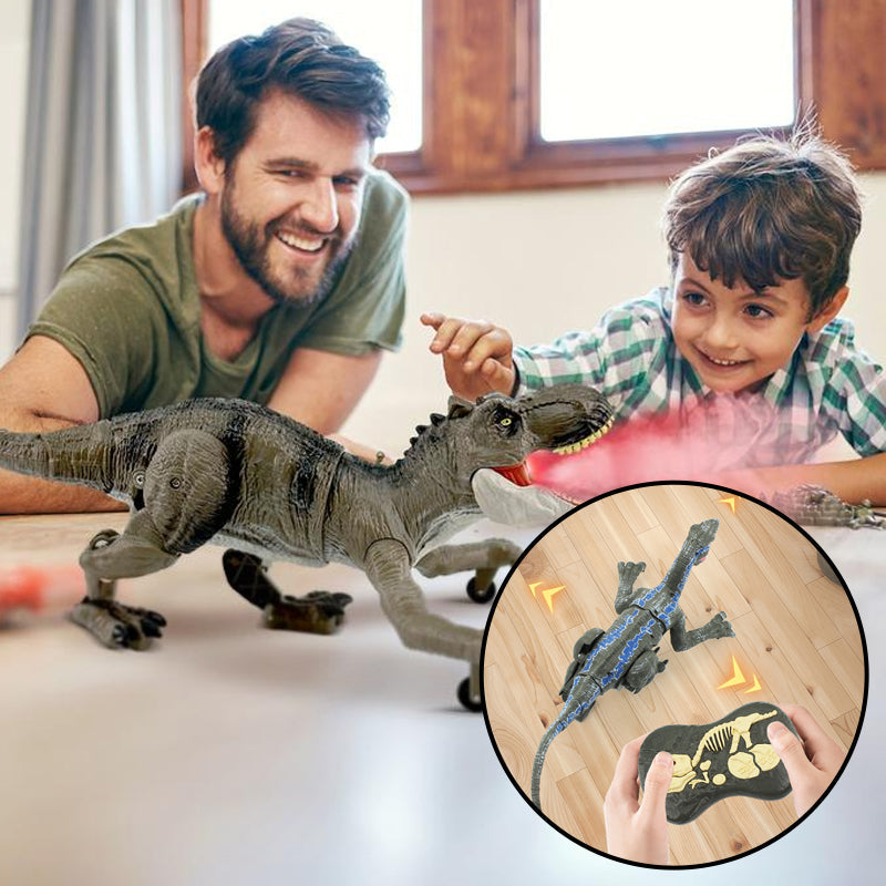 Mist-spewing Interactive Dinosaur from a Distance - RoboRex-Velociraptor 8.66 inches - Blue-Nora Luxe