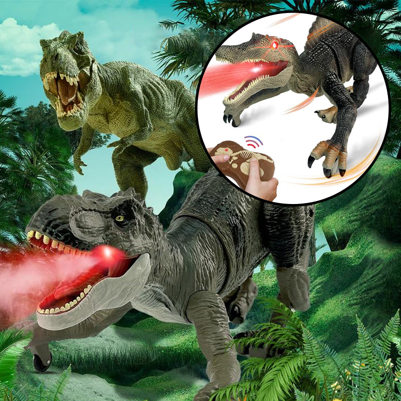 Mist-spewing Interactive Dinosaur from a Distance - RoboRex-Velociraptor 8.66 inches - Blue-Nora Luxe