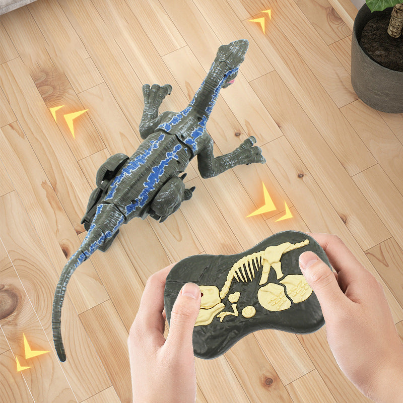 Mist-spewing Interactive Dinosaur from a Distance - RoboRex-Velociraptor 8.66 inches - Blue-Nora Luxe