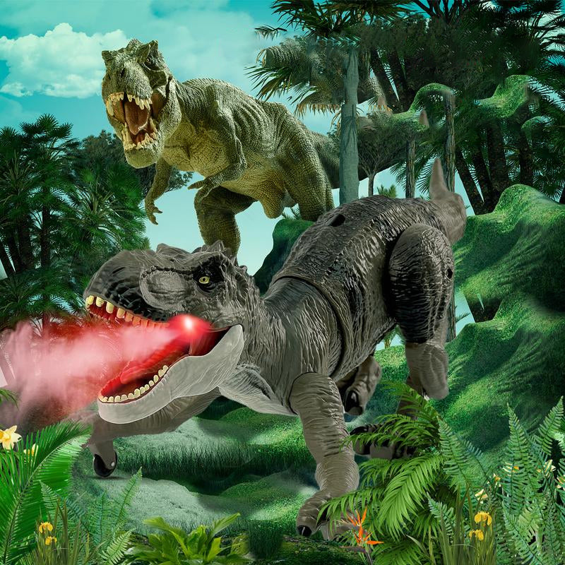 Mist-spewing Interactive Dinosaur from a Distance - RoboRex-Velociraptor 8.66 inches - Blue-Nora Luxe