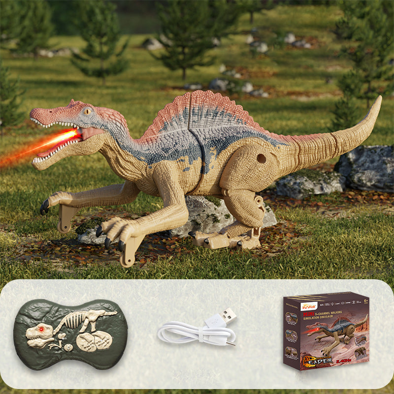 Mist-spewing Interactive Dinosaur from a Distance - RoboRex-Velociraptor 8.66 inches - Brown-Nora Luxe