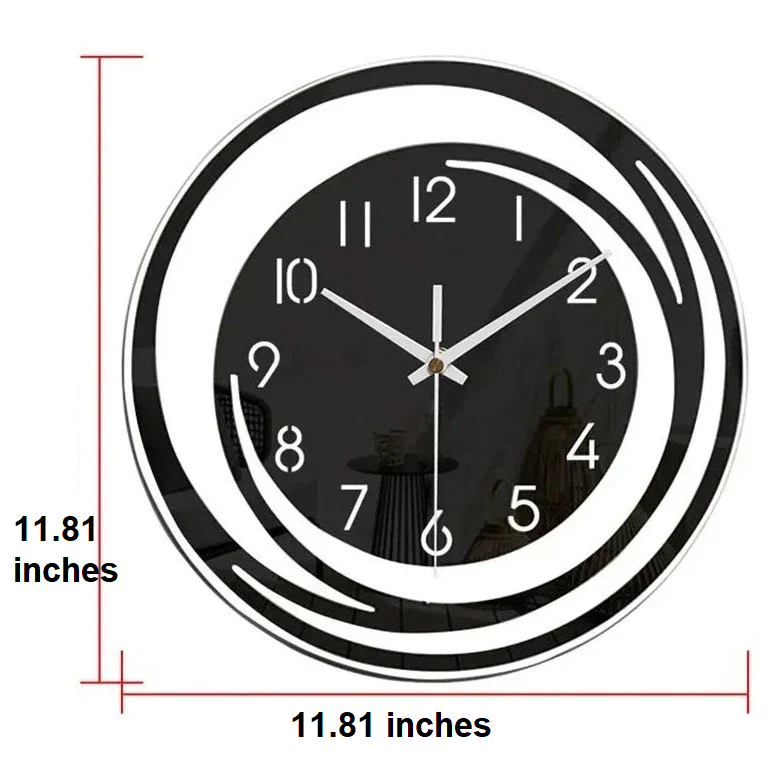 Modern Black Wall Clock made of Acrylic - ScandiTime-Nora Luxe