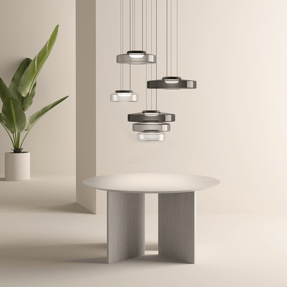 Modern Glass Pendant Light in Bauhaus Style - AuroraSphere-Amber-1 Level-D 9.84 x H 4.33 inches-Nora Luxe