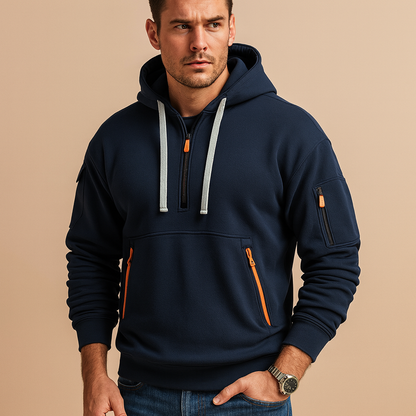 Men’s modern hooded sweatshirt with a soft fabric, comfortable fit, and versatile color options, perfect for everyday casual and sporty wear.