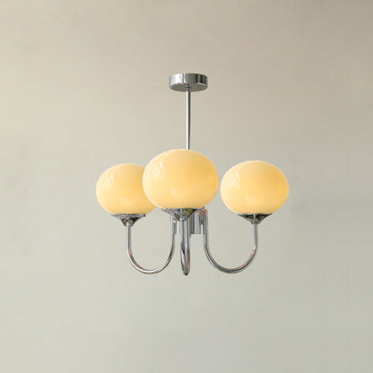 Modern pink and gold chandelier with elegant glass shades, ideal ceiling light fixture for chic home decor and illumination.