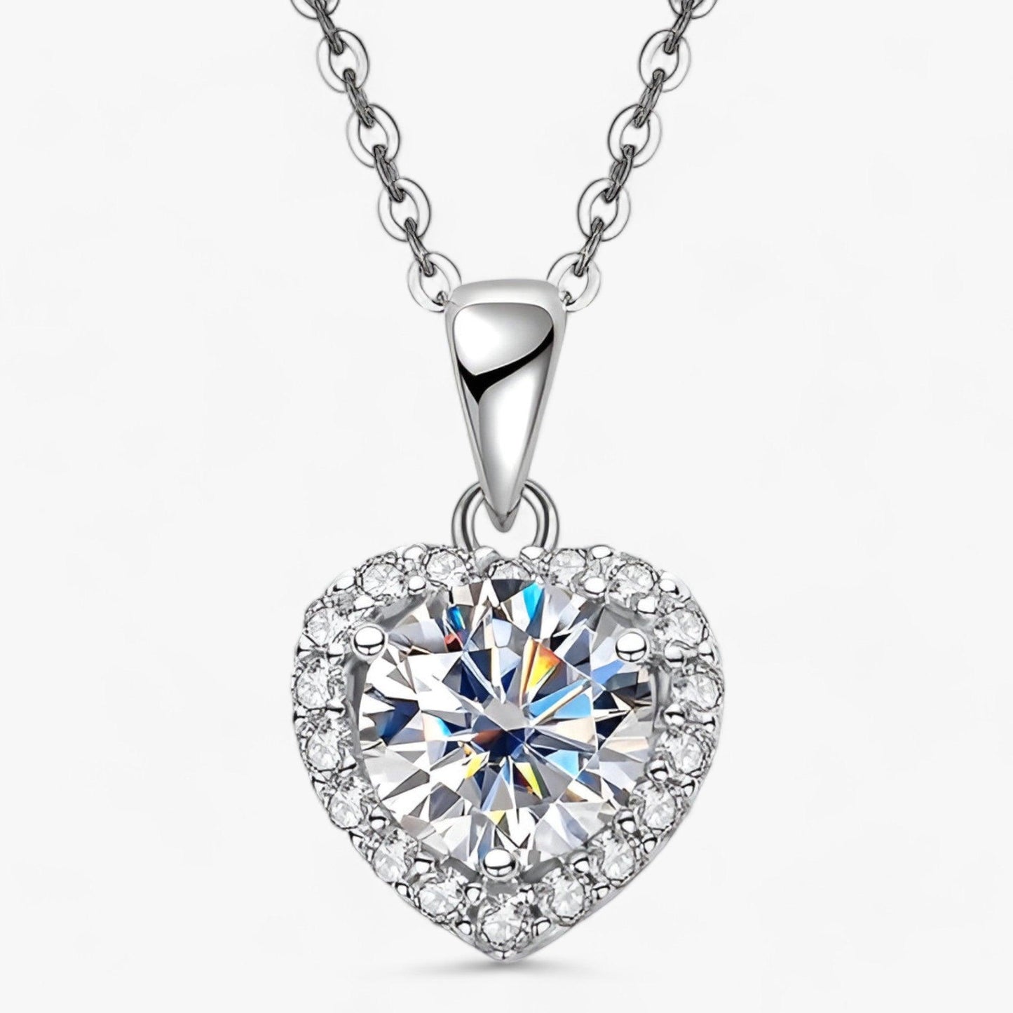 Sparkling Heart Shape Pendant Necklace - Pexav