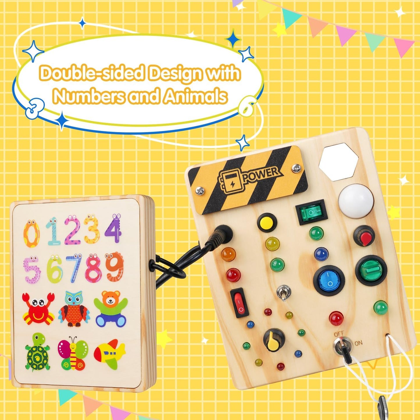 Montessori Toddler Pegboard with LED Lighting - SparkleSense-Nora Luxe