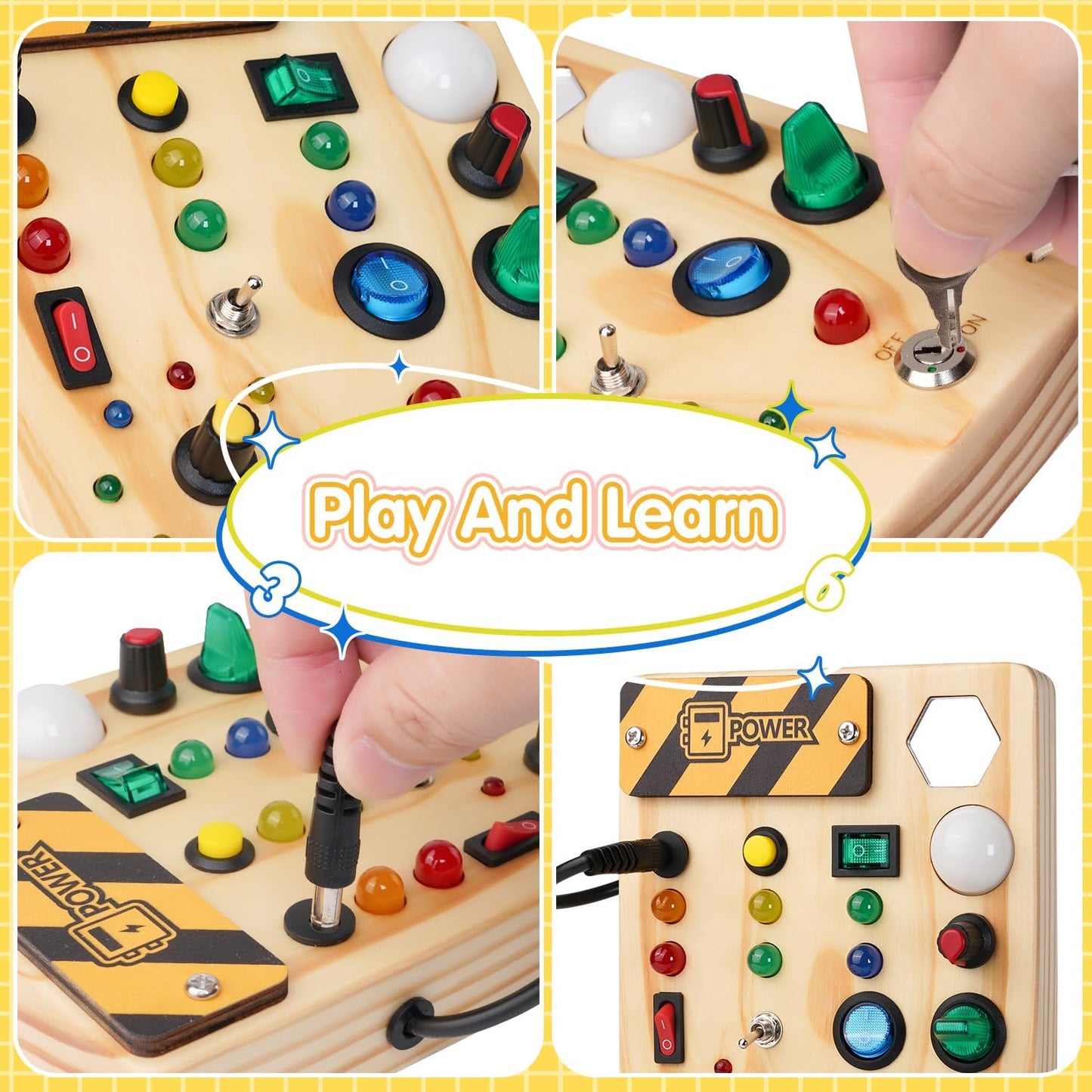 Montessori Toddler Pegboard with LED Lighting - SparkleSense-Nora Luxe
