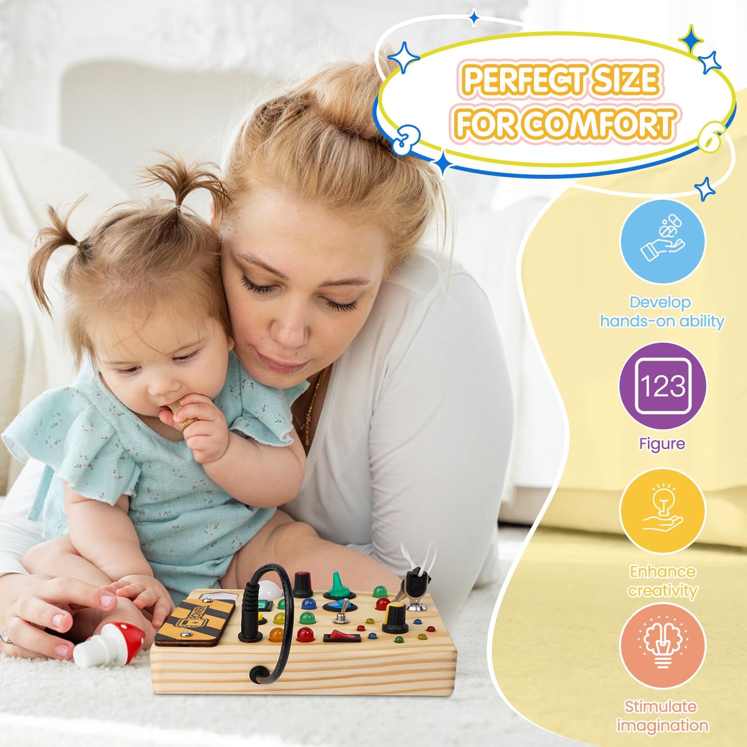 Montessori Toddler Pegboard with LED Lighting - SparkleSense-Nora Luxe