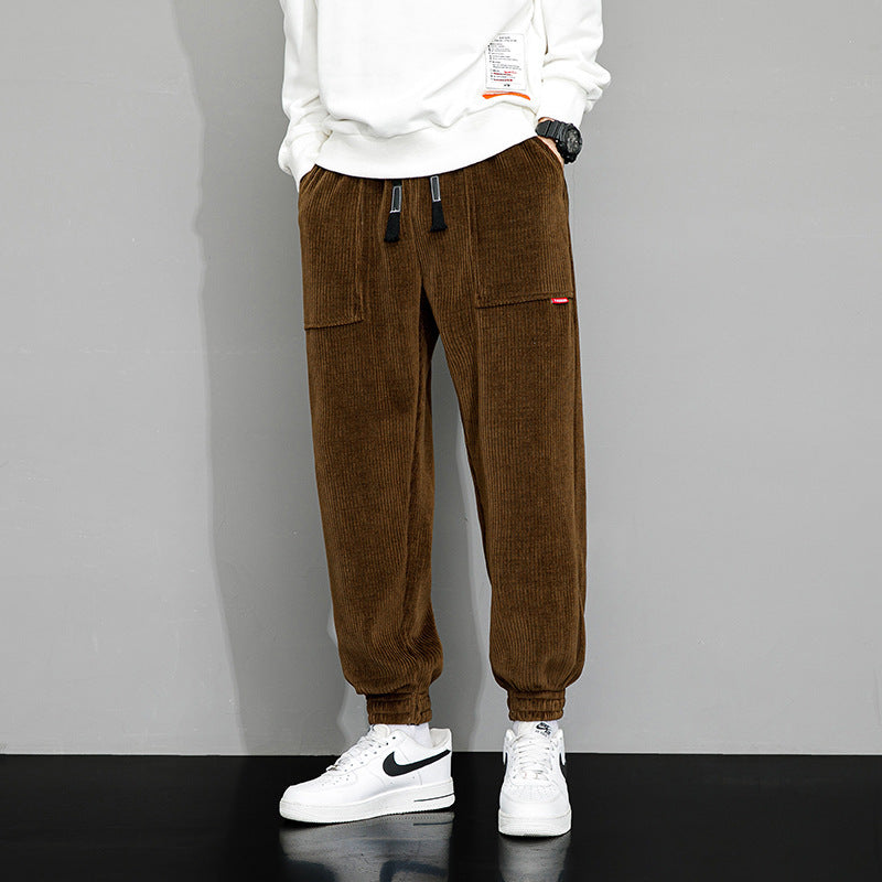 Comfortable Men's Corduroy Jogger Pants - Olytrend