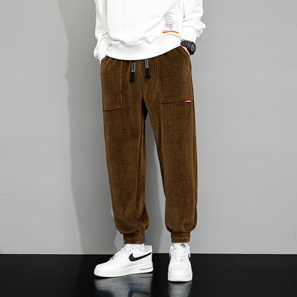 Comfortable Men's Corduroy Jogger Pants - Olytrend