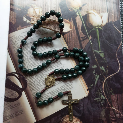 Mosagaat Holy Medal Cross Pendant Rosary Necklace - Celeste-Nora Luxe