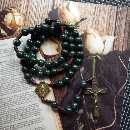 Mosagaat Holy Medal Cross Pendant Rosary Necklace - Celeste-Nora Luxe