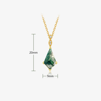 Moss Agate and White Zircon Jewellery Set - Lana-Necklace-Nora Luxe