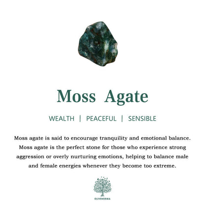Moss Agate and White Zircon Jewellery Set - Lana-Necklace-Nora Luxe