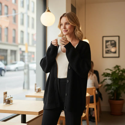 Cozy Large Knitted Women's Cardigan Sweater
