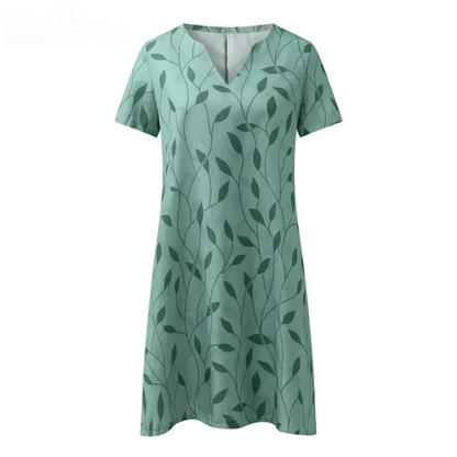 Colorful V-Neck Printed Summer Dress