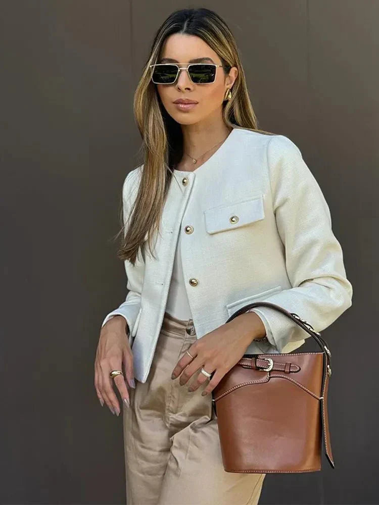 Classic Fit Tweed Jacket for Women - Nocini