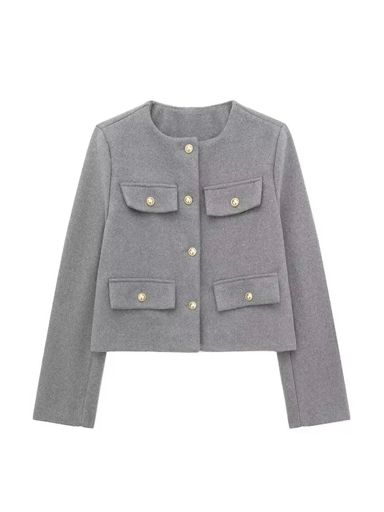 Classic Fit Tweed Jacket for Women