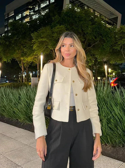 Classic Fit Tweed Jacket for Women