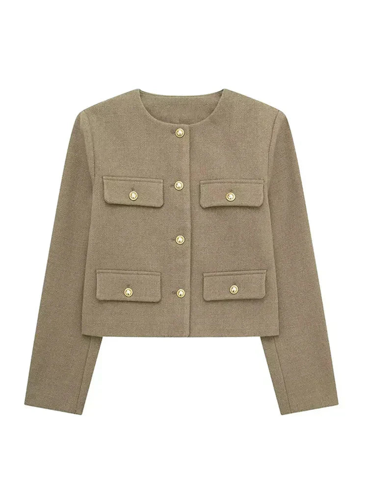 Classic Fit Tweed Jacket for Women
