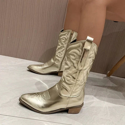Classic Western Riding Ankle Boots for Women