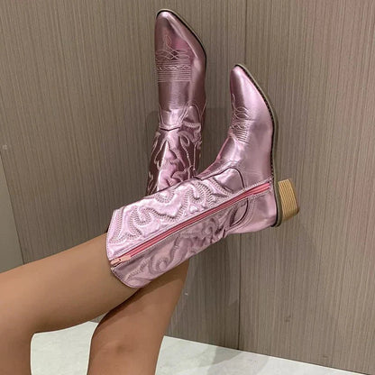 Classic Western Riding Ankle Boots for Women