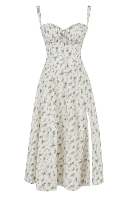 Casual Summer Sleeveless Midi Dress with Waist Tie