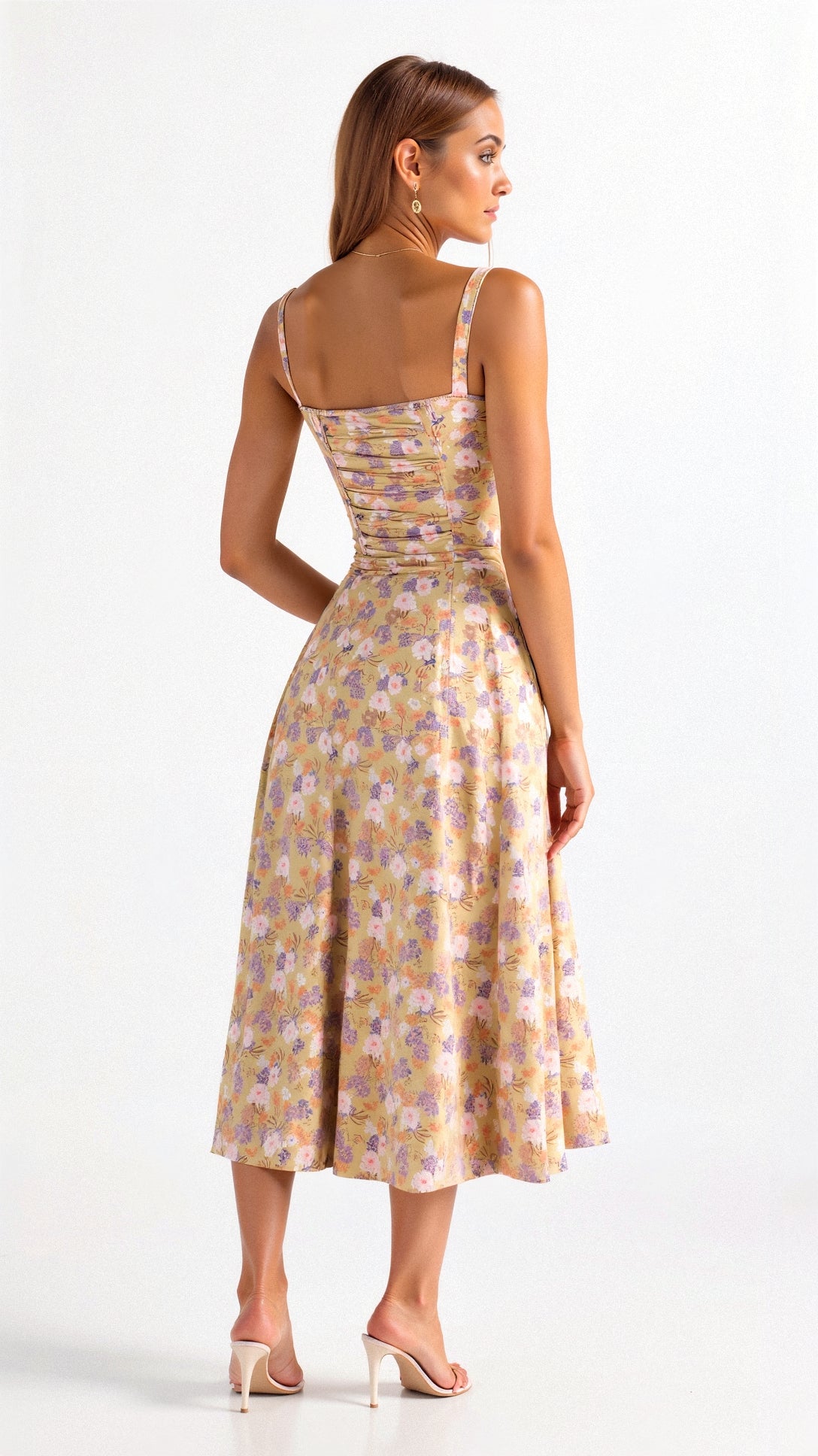 Casual Summer Sleeveless Midi Dress with Waist Tie