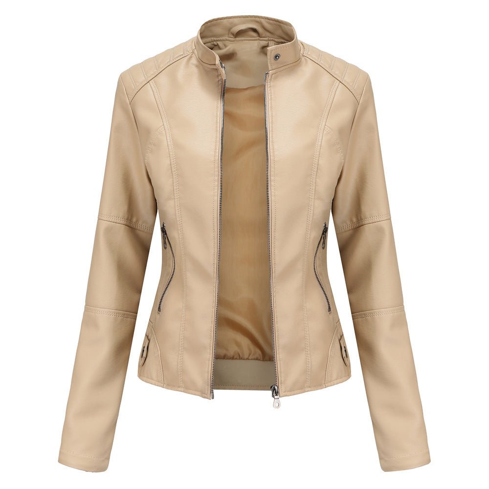 Classic Fit Women's Leather Zip Jacket