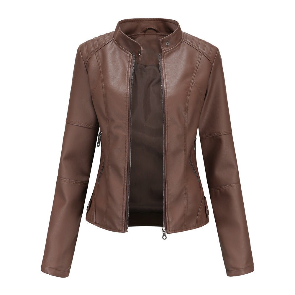 Classic Fit Women's Leather Zip Jacket