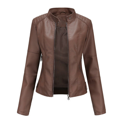 Classic Fit Women's Leather Zip Jacket