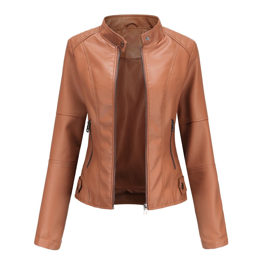 Classic Fit Women's Leather Zip Jacket