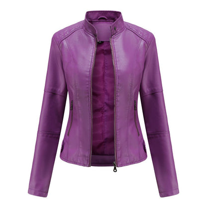 Classic Fit Women's Leather Zip Jacket