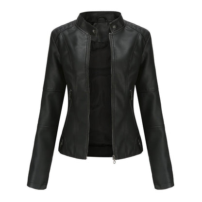 Classic Fit Women's Leather Zip Jacket