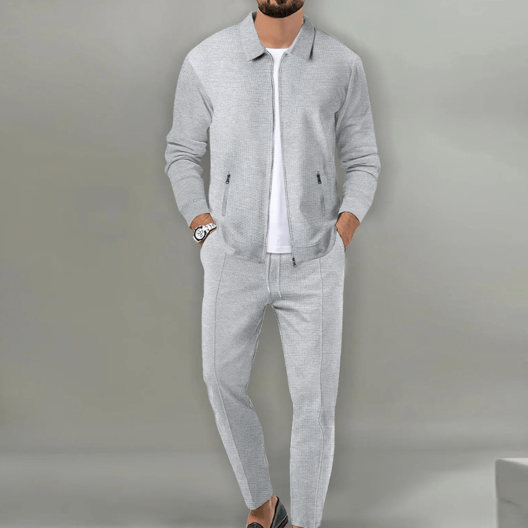 Men's Stylish Fitted Zip Up Tracksuit Set