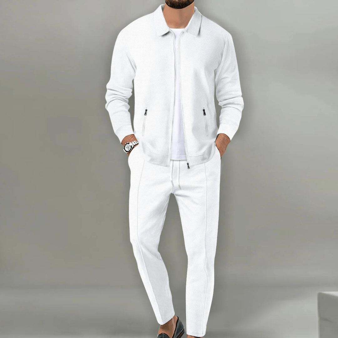 Men's Stylish Fitted Zip Up Tracksuit Set