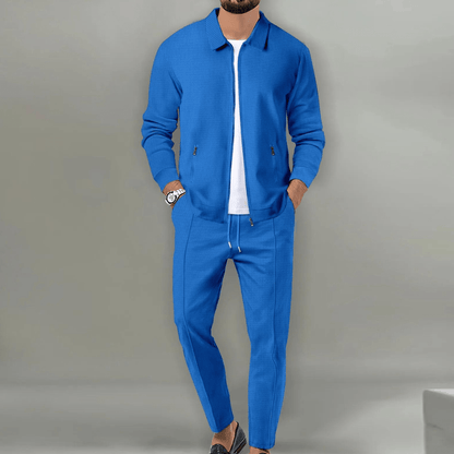 Men's Stylish Fitted Zip Up Tracksuit Set