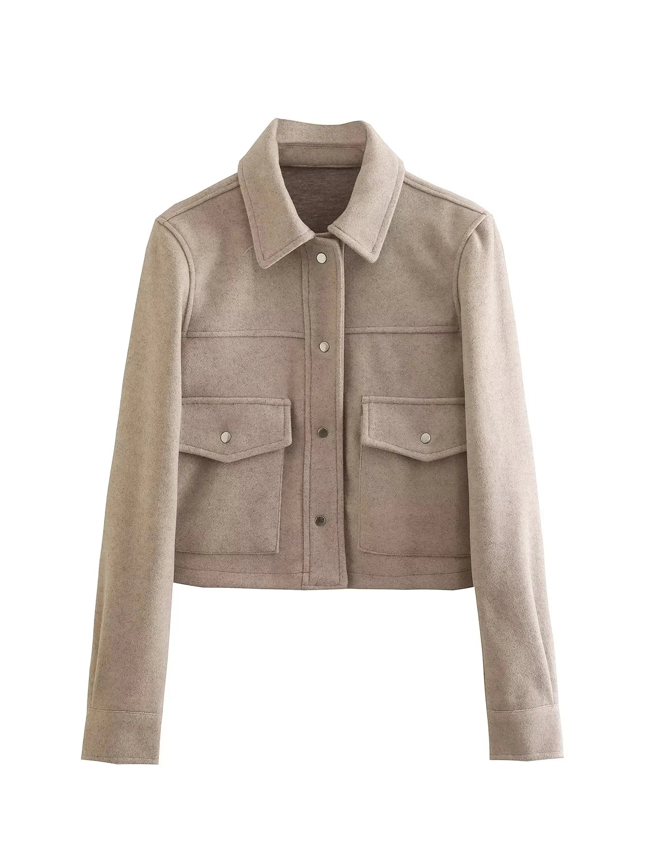 Women's Short Tailored Jacket with Button Front - Nocini