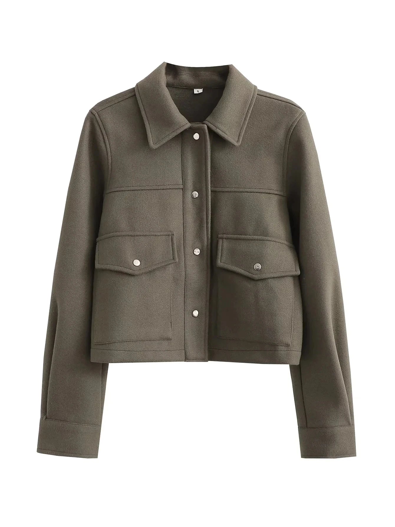 Women's Short Tailored Jacket with Button Front