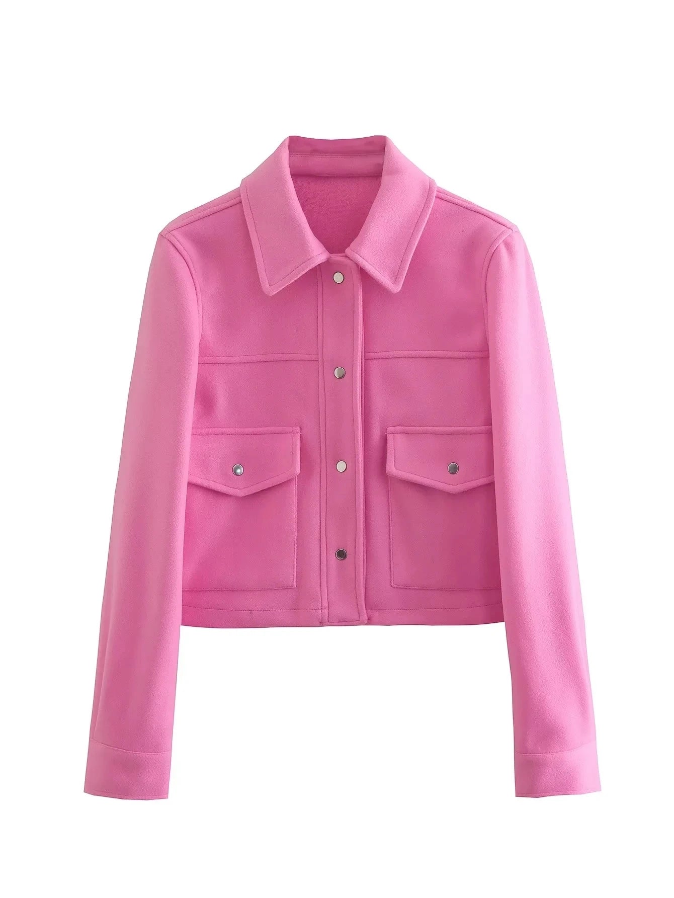 Women's Short Tailored Jacket with Button Front