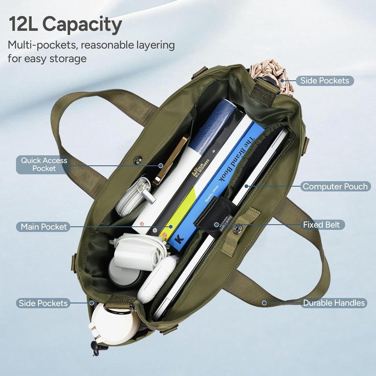 Spacious Laptop Shoulder Bag with Adjustable Strap