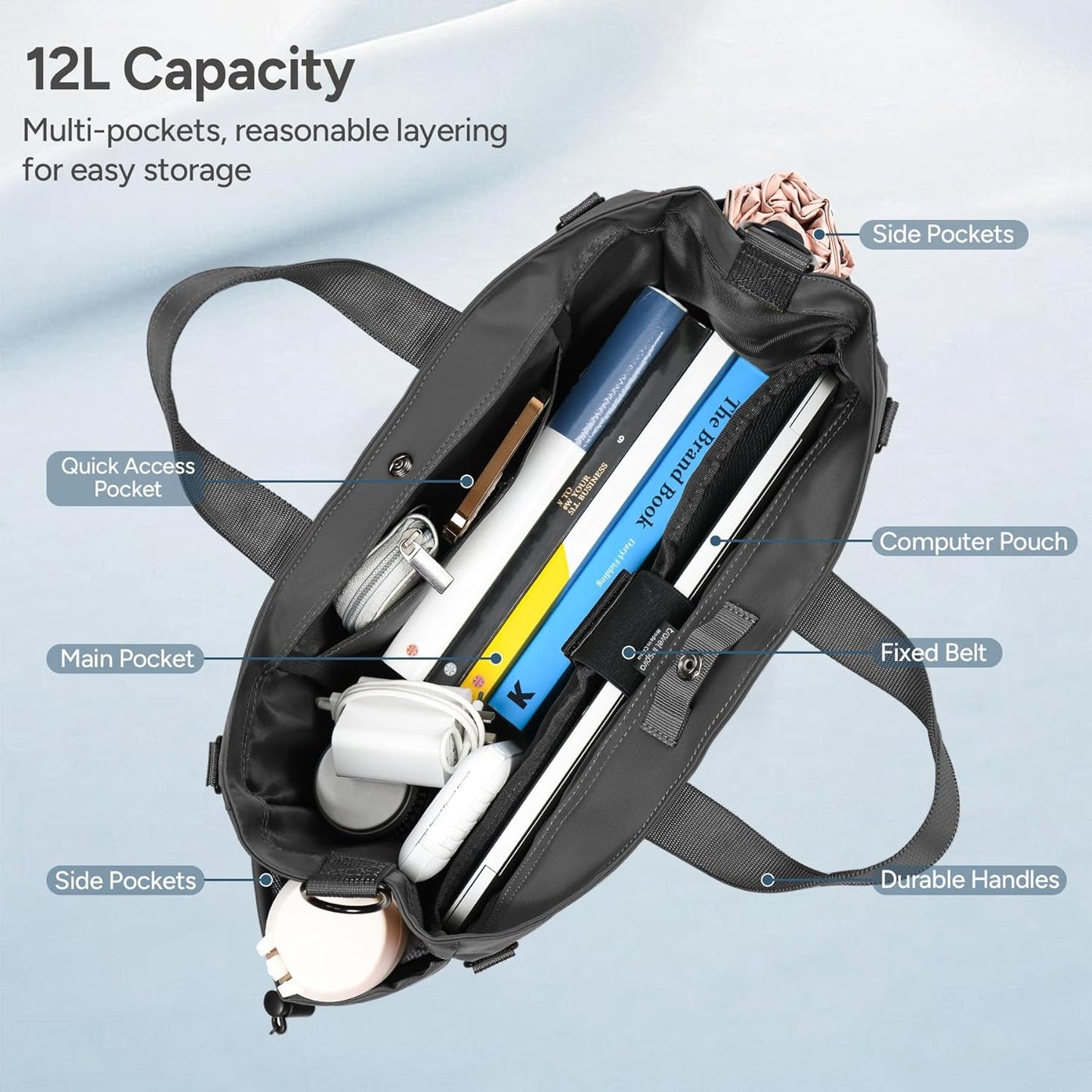 Spacious Laptop Shoulder Bag with Adjustable Strap